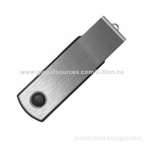 Swivel USB Flash Drive with up to 128GB Capacity and High Writing Speed, Logo Print Available